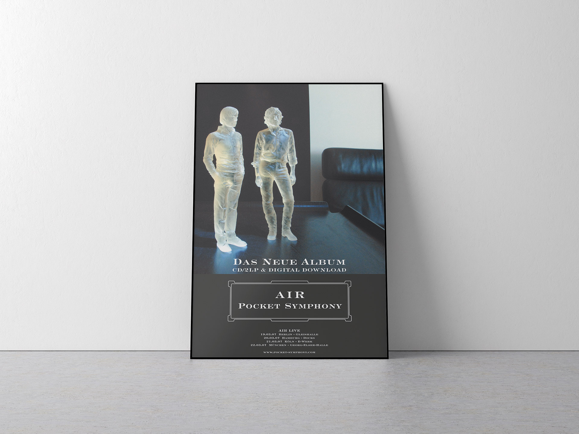 Promo-Plakat der Band Air für das Album »Pocket-Symphony« gestaltet von Ossig Design.