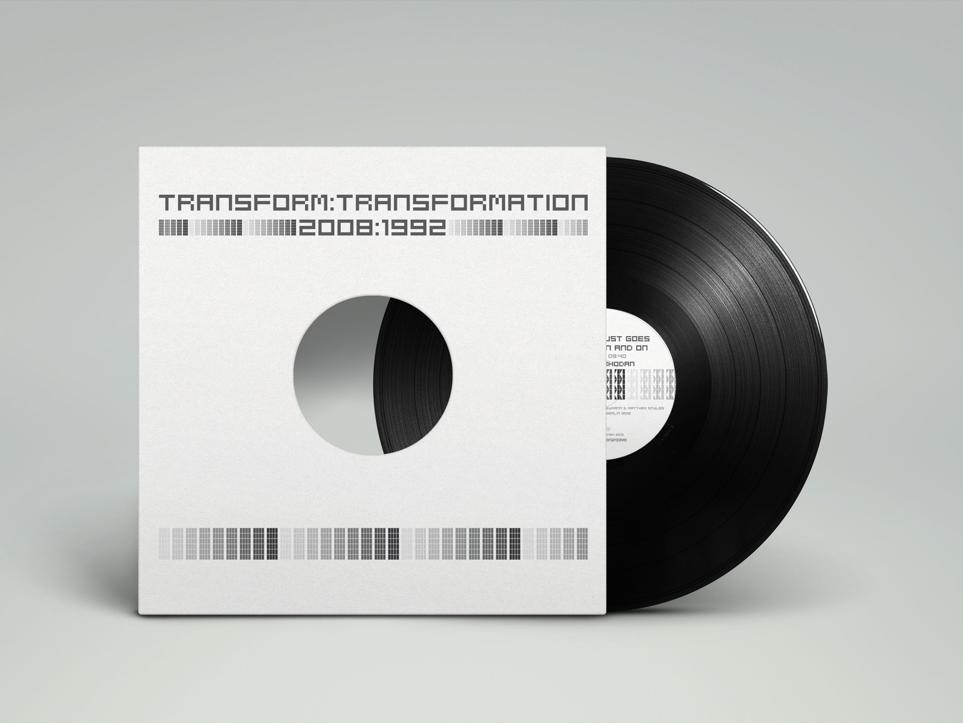 »Transform:Transformation – 2008:1992« Vinyl Tonträgergestaltung für das Label itsounds, gestaltet von Ossig Design aus Berlin.