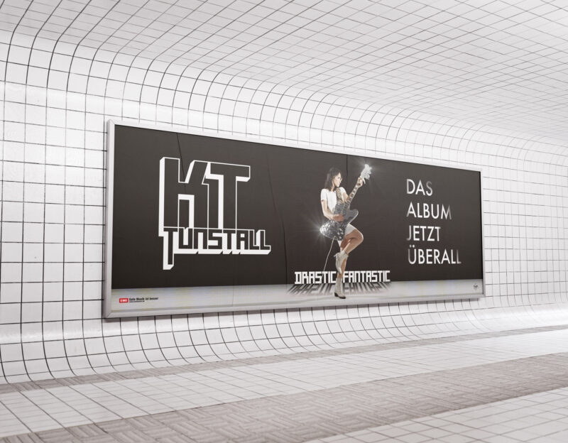 Promo-Plakatgestaltung für die Musikerin KT Tunstall, gestaltet von Ossig Design.