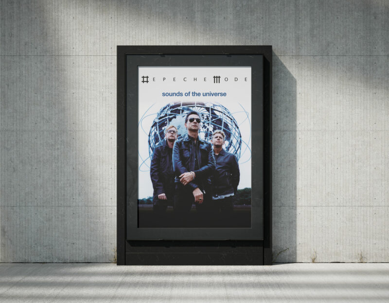 Plakatmotiv Depeche Mode »Sounds of the Universe« gestaltet von Ossig Design Berlin für Mute Records.