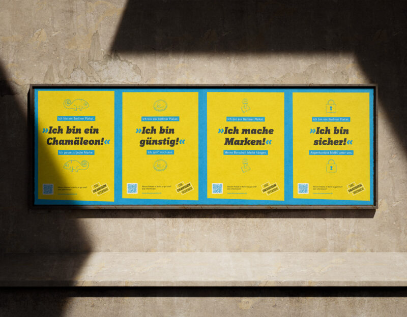 Plakatserie-Gestaltung für die Draussenwerber Imagekampagne von Ossig Design aus Berlin.