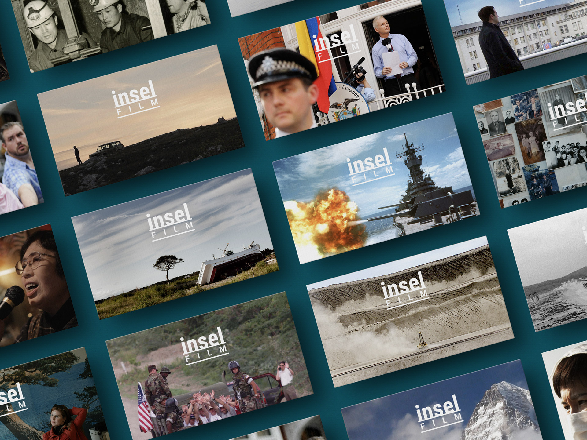 Visitenkartengestaltung für die Fima inselfilm, gestaltet von Ossig Design aus Berlin.